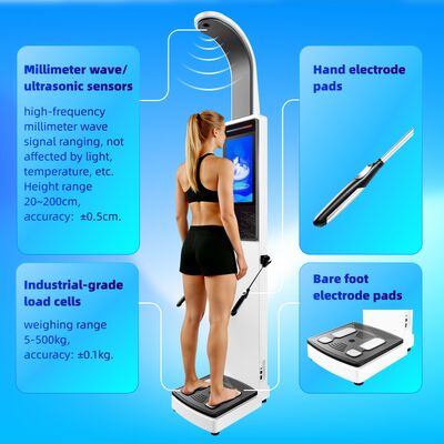 Ultrasonic Digital Height And Weight Scale Full Body Composition Analyzer For Precision Health Analysis