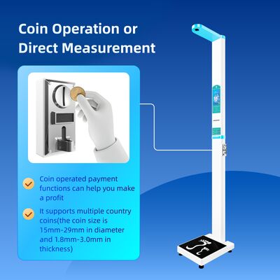 Coin Operated Weighing Scale Human Body Height And Weight Scale For Clinic