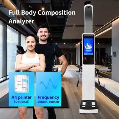 Fitness Merkezleri Spor Salonları için Büyük LCD Ekranlı 19 İnç Akıllı 8 Elektrotlu Vücut Analiz Ölçeği
